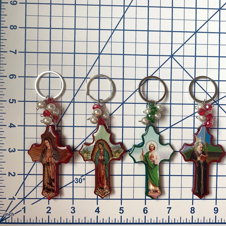 San Judas Keychain Our Lady of Guadalupe Keychain Saint Etsy