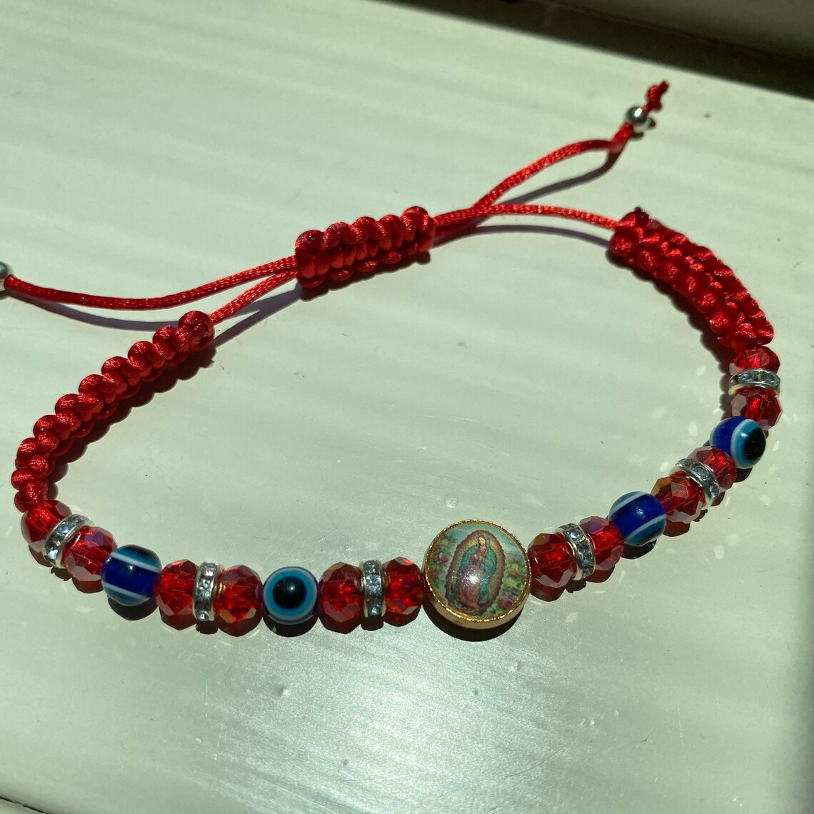 Stackable Virgin Mary Bracelet Knot Bracelet Evil Eye Etsy