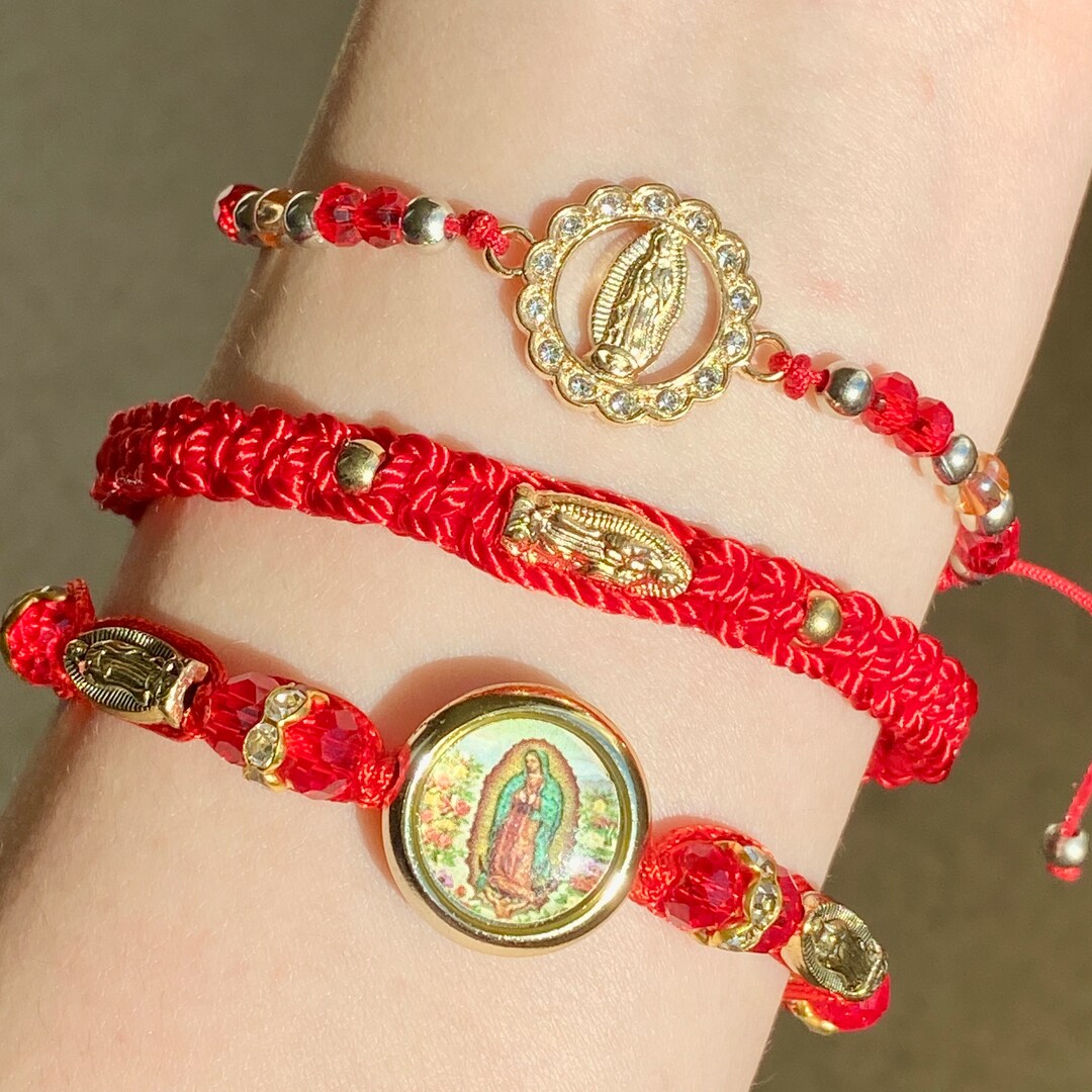 Stackable Virgin Mary Bracelet, Knot Bracelet, Evil Eye Protection