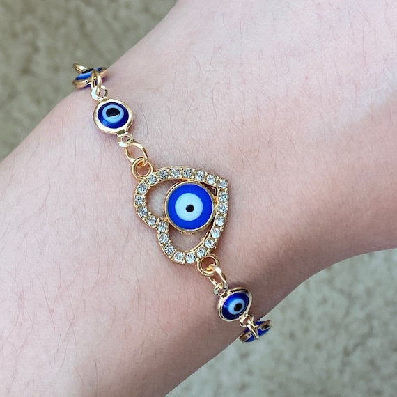 Evil eye heart bracelet deals