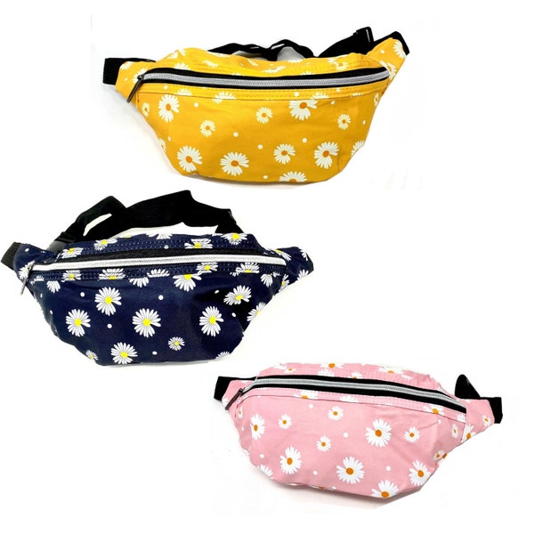 Cute Prints Daisy Fanny Packs For Woman, Waterproof Rave Bag, Gift for Him, Gift For Her, Men's Women's Kids Fanny Pack