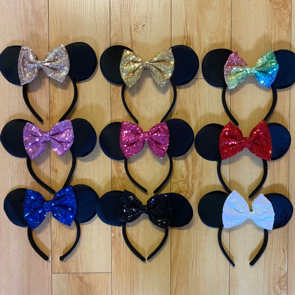 Plain Felt Black Mouse Ear Headband, Minnie Mouse Ear Headband, Mickey Ears Headband, Wholesale