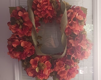 Fall Wreath, Hydrangea Wreath,