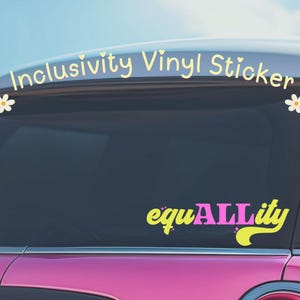 Equality Vinyl Decal Sticker | Vinyl Decal for Laptop, Car, or Water Bottle – LGBTQ+ Pride Equality Sign | Equal Rights| Hot Topic Statement