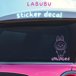 La bubu Unhinged Sticker – Cute Vinyl Sticker for Water Bottles, Laptops, Journals | Aesthetic Kawaii Labubu Character Decal, Collector Gift