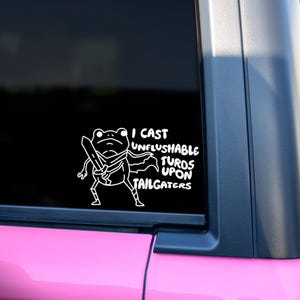 Wizard Frog Sticker, Kawaii Frog Casting Spells Decal, Unflushable Turds Car Accessories