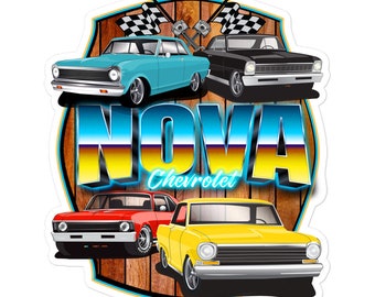 Klassisk Chevrolet Nova II Vintage Chevrolet Nova 2 Bubbelfria klistermärken