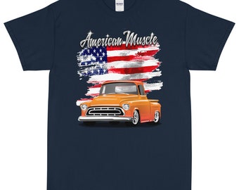 1957 Arancione Chevy Apache Pickup Truck American Muscle T-shirt stampata Shirt