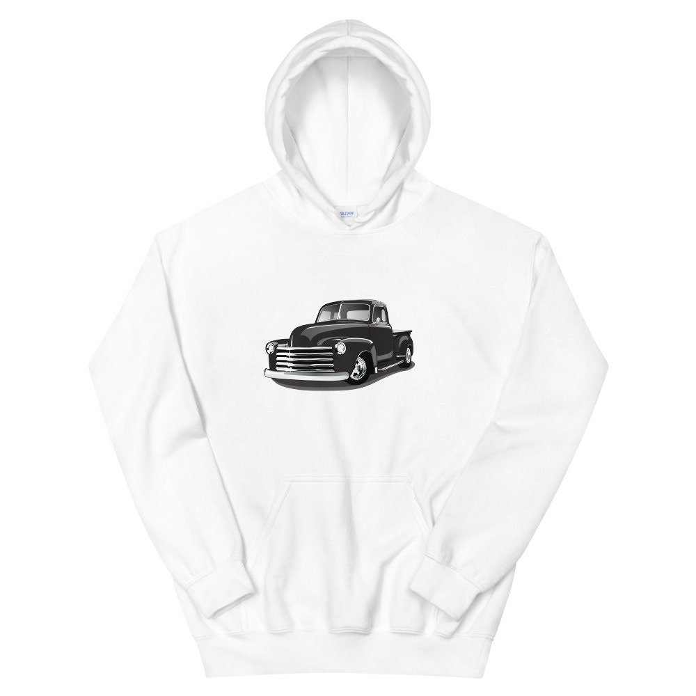 Vintage 1985 Chevy K20 Pickup Truck Hoodie - Unisex Black Graphic Sweatshirt For Truck Lovers - View #2
