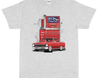 1967 Bolero Red Chevy Nova Garage Built T-Shirt Stampata Maglietta