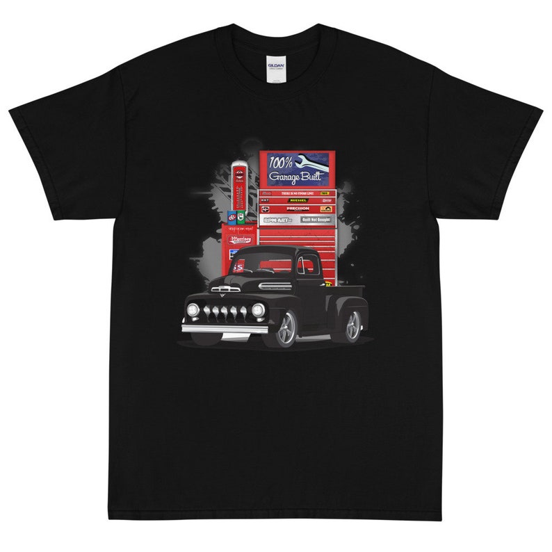1951 Black Ford Pickup Truck Garage Built Printed T-shirt - Etsy