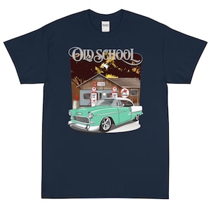 1955 Light Green Chevy Bel Air Old School Printed T-Shirt Shirt