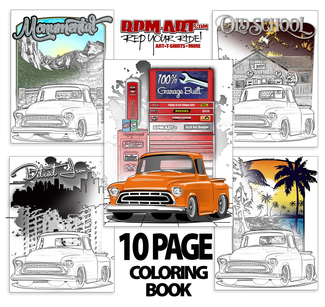 1957 Chevy Truck 10 Page Coloring Book / Digital / Instant Download - Etsy