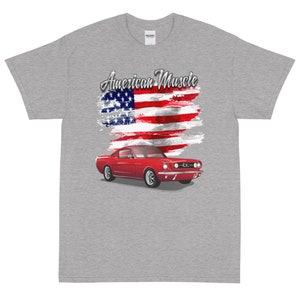 1965 Red Ford Mustang American Muscle Printed T-shirt Shirt