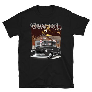 1948 Black Chevy Pickup Truck Old School Shirt