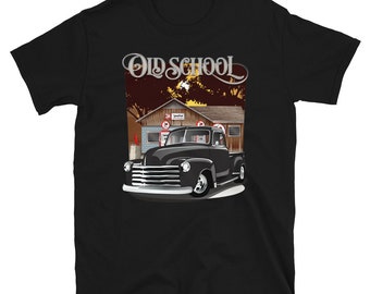 1948 Black Chevy Pickup Truck Old School Shirt