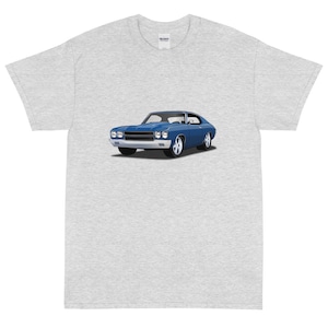 1970 Fathom Blue Chevy Chevelle Printed T-Shirt Shirt