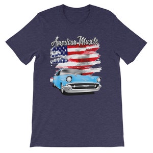 American Muscle 57 Light Blue Chevy Bel Air Shirt