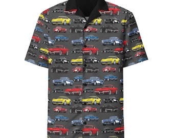 Classic Chevrolet Corvette Stingray Chevy 1956 1966 1969  button shirt