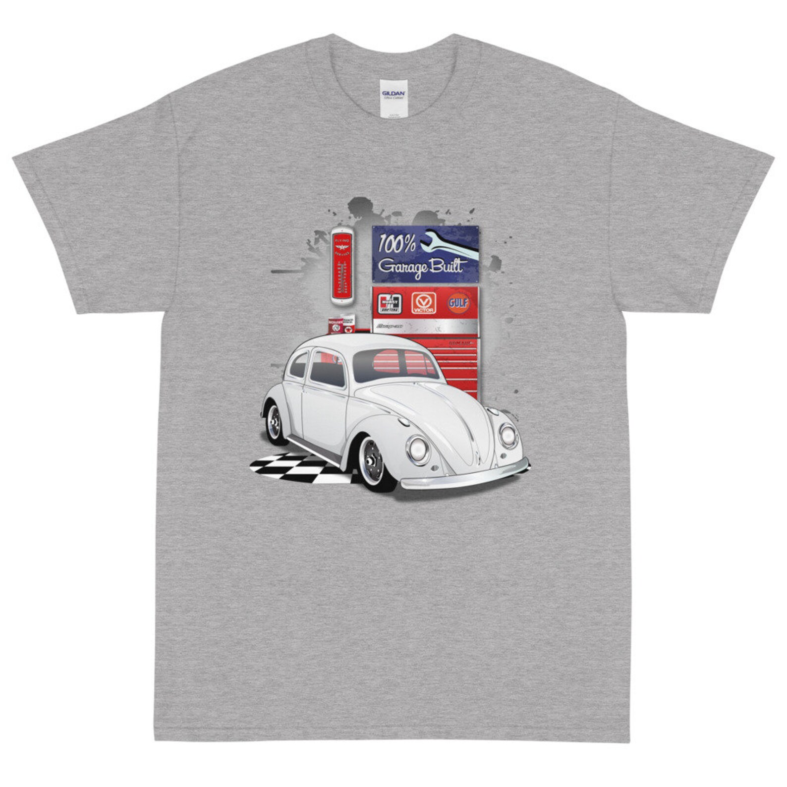 1959 Weißer Vw Käfer VW Bug Garage Gebaut Bedrucktes T-Shirt | Etsy