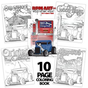 1932 Chevy 5 Window Coupe 10 Page Coloring Book/Digital/Instant Download