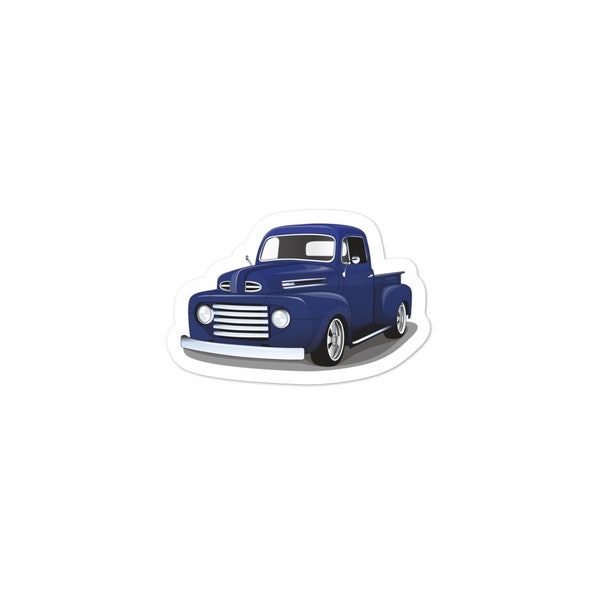 1948 Blue Ford F100 Pickup Truck Sticker Decal