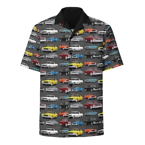 Chevy Chevelle Chevrolet Malibu vintage muscle car button shirt