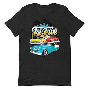 TriFive 1955, 1956, 1957 Chevy Bel Air Vintage tryckt t-shirt Chevrolet BelAir Tri-Five