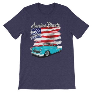 American Muscle 55 Light Blue & White Chevy Bel Air Shirt
