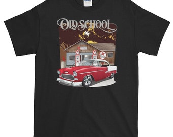 1955 Red & White Chevrolet Bel Air Old School Shirt