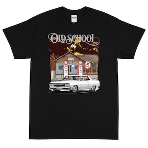 1965 Ermine White Chevy Chevelle Old School Printed T-Shirt Shirt