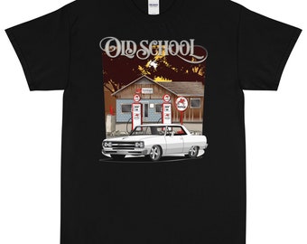 1965 Ermine White Chevy Chevelle Old School Printed T-Shirt Shirt