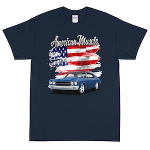 1970 Fathom Blue Chevy Chevelle Printed American Muscle T-Shirt Shirt
