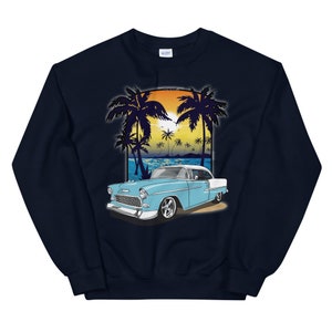 1955 Skyline Blue Chevrolet Bel Air California Beachin Printed SweatShirt