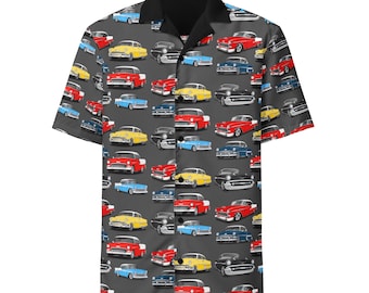 Chevrolet Bel Air Chevy BelAir Trifive Tri five Classic Muscle Car button down shirt