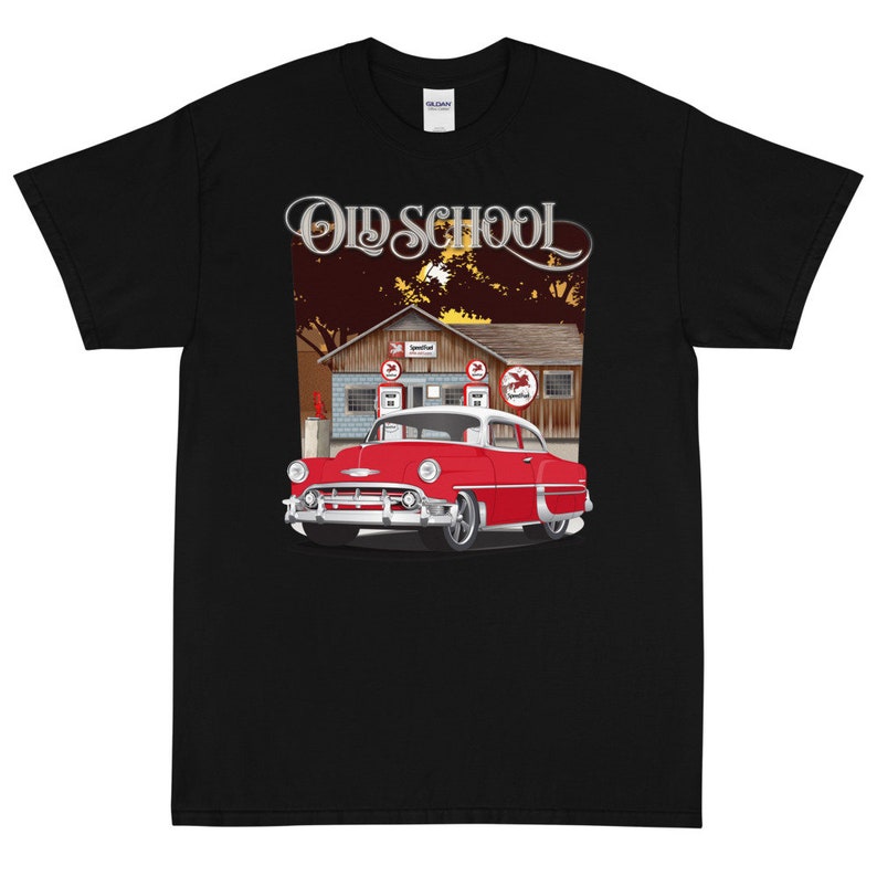 1953 Red Chevy Bel Air Old School Printed T-shirt - Etsy