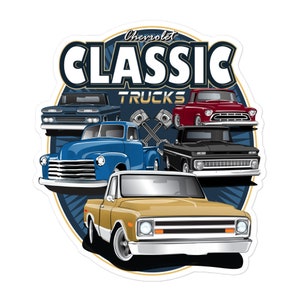 Classic Chevrolet Trucks Vintage Chevy Pickups Bubble-free stickers