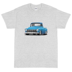 1957 Light Blue Chevy Apache Pickup Truck Printed T-shirt Shirt