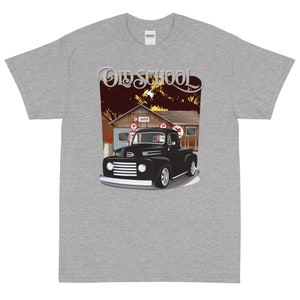 1948 Schwarzer Ford Transporter Old School Bedrucktes T-Shirt Shirt