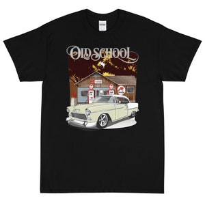 1955 Navajo Tan & White Chevrolet Bel Air Old School Printed T-shirt Shirt
