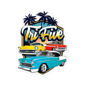 TriFive-semester 1955 1956 1957 Chevy Bel Air Chevrolet 55 56 57 Belair Tri-Five Bubbelfria klistermärken