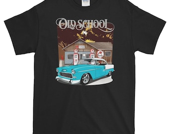 1955 Skyline Blue Chevy Bel Air Old School shirt