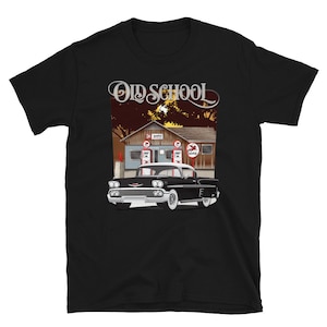 T-shirt noir Chevrolet Impala Economy Old School 1958