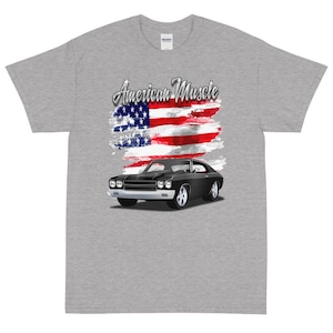 1970 Tuxedo Black Chevy Chevelle Printed American Muscle T-Shirt Shirt