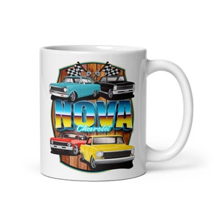 Classic Chevrolet Nova II Vintage Chevy Nova 2 White glossy mug