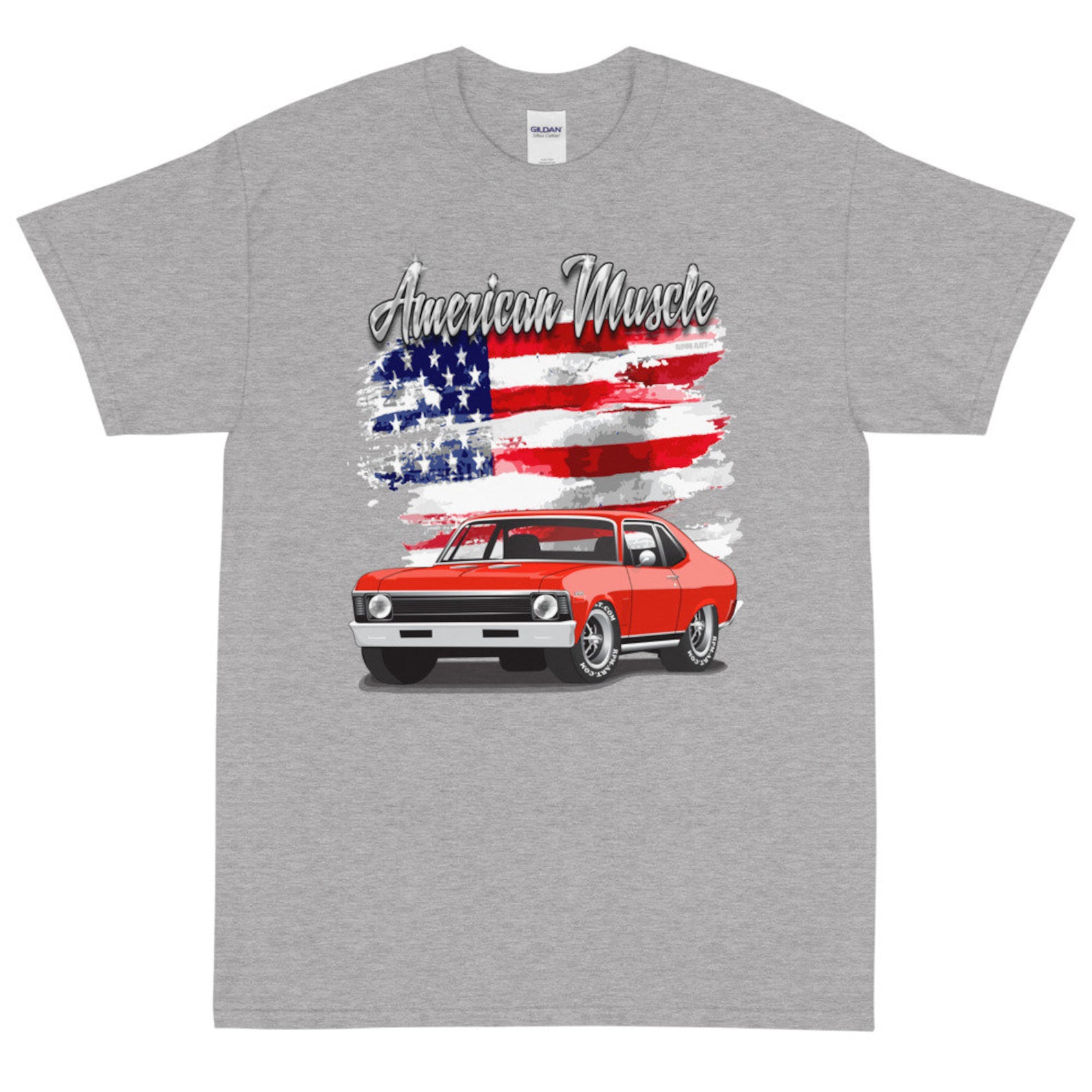 Wicked Metal 70 Nova Chained Front Print T-Shirt - Officially Licensed Chevy Muscle Car Shirt
