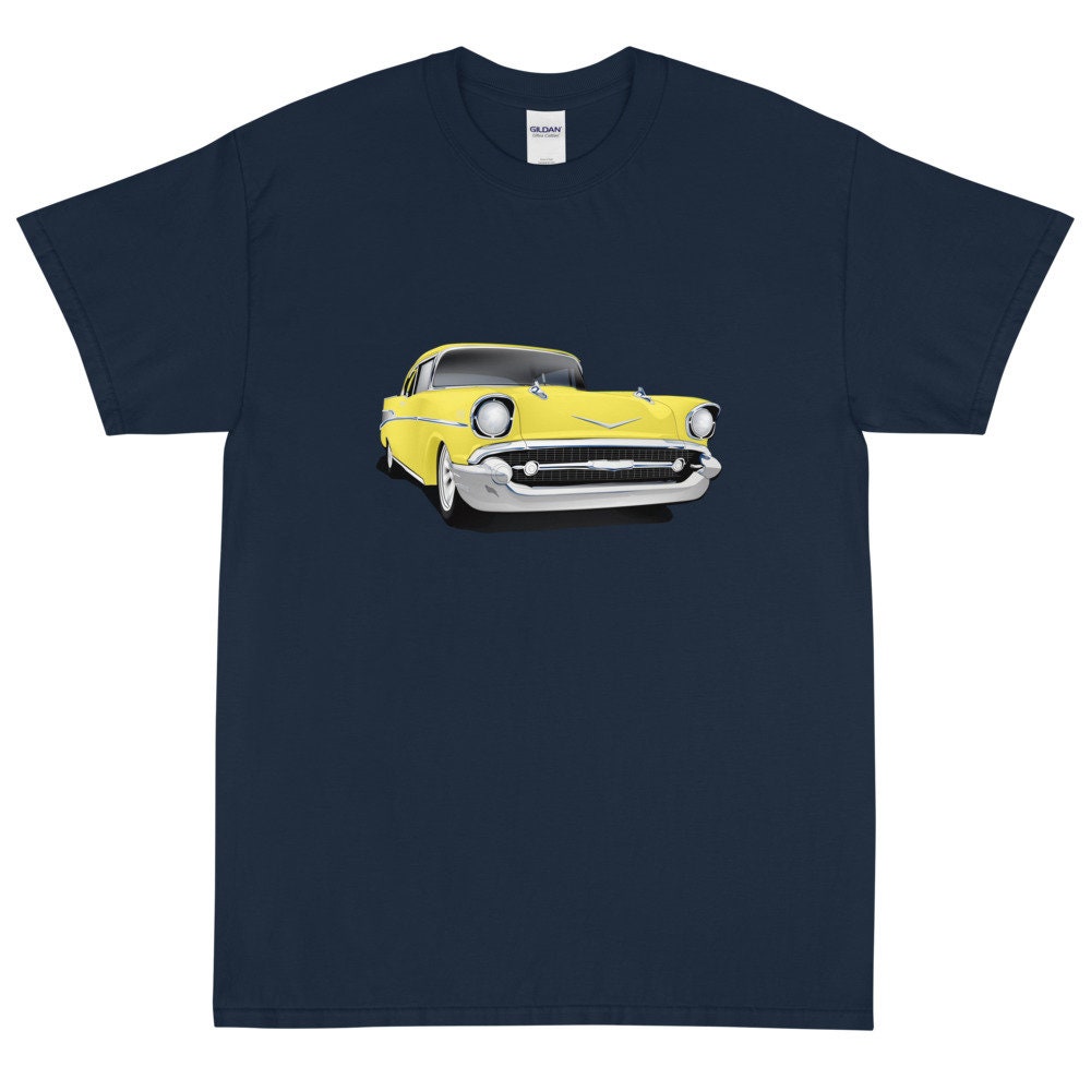 1957 Yellow Chevy Bel Air Printed T-shirt Shirt - Etsy