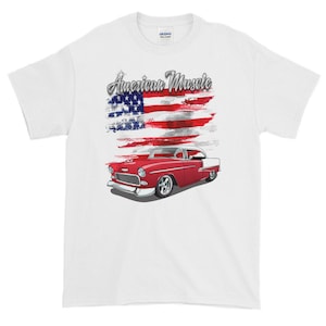 1955 Red & White Chevrolet Bel Air American Muscle Shirt T-shirt