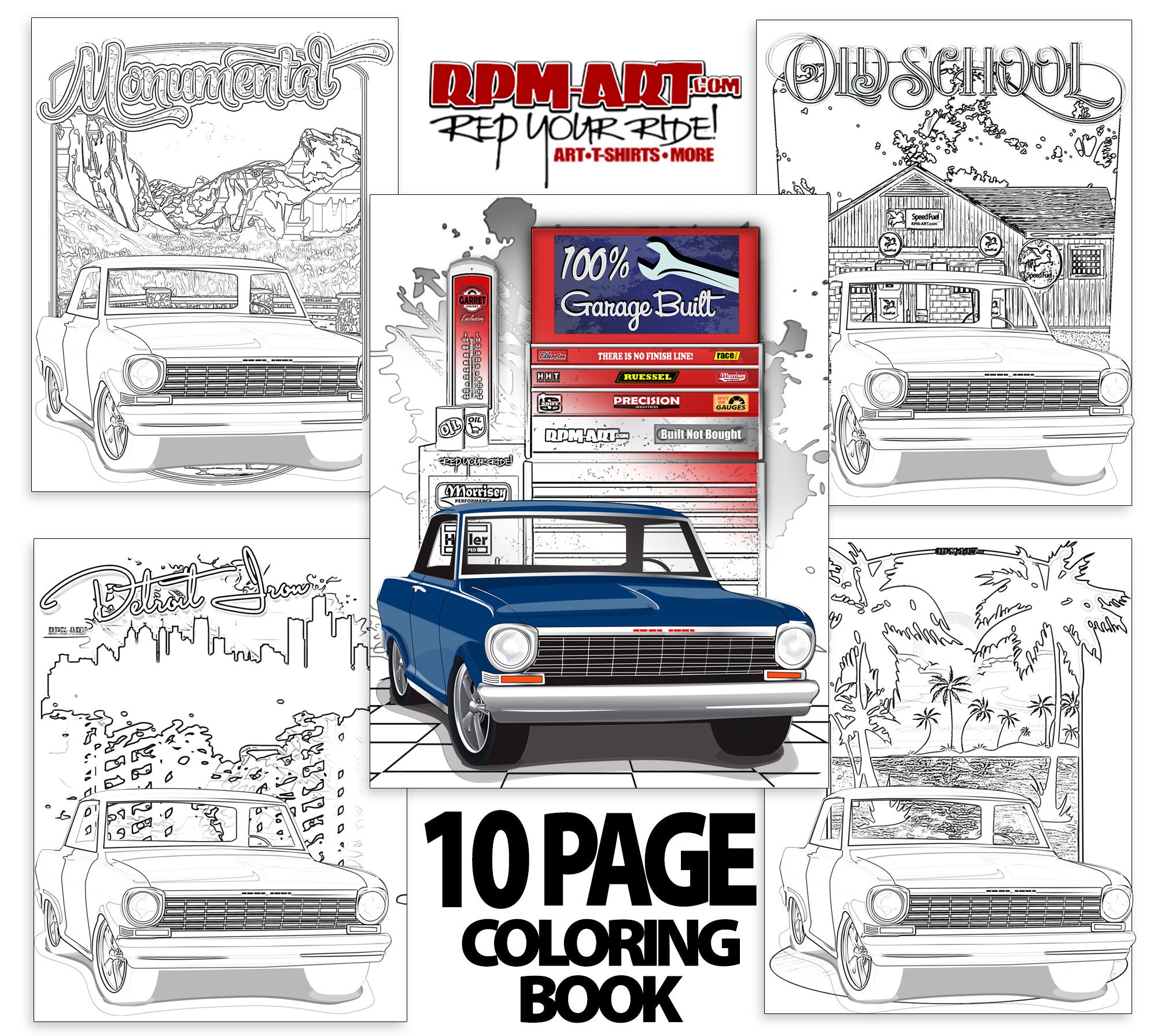 1962 Chevy II Nova 10 Page Coloring Book / Digital / Instant Etsy UK