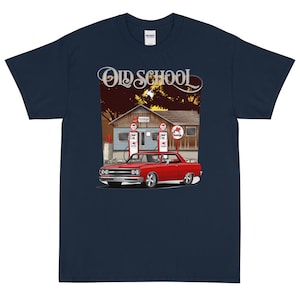 1965 Regal Red Chevy Chevelle Old School Printed T-Shirt Shirt